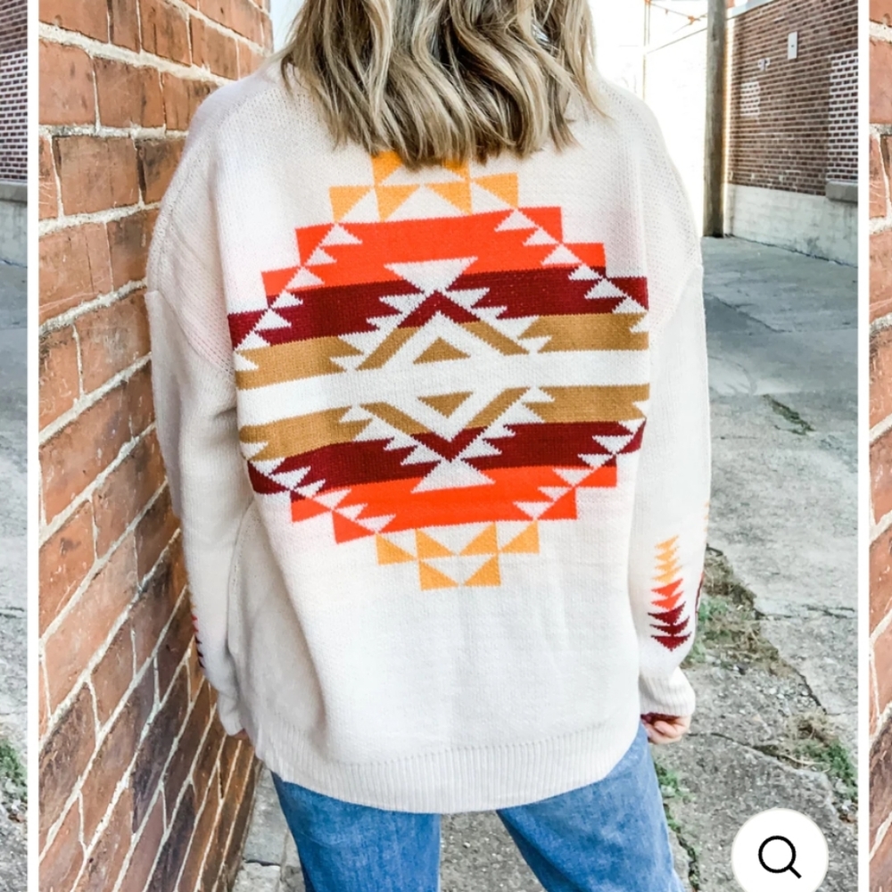 Ivory Aztec Sweater - Picture 4 of 7